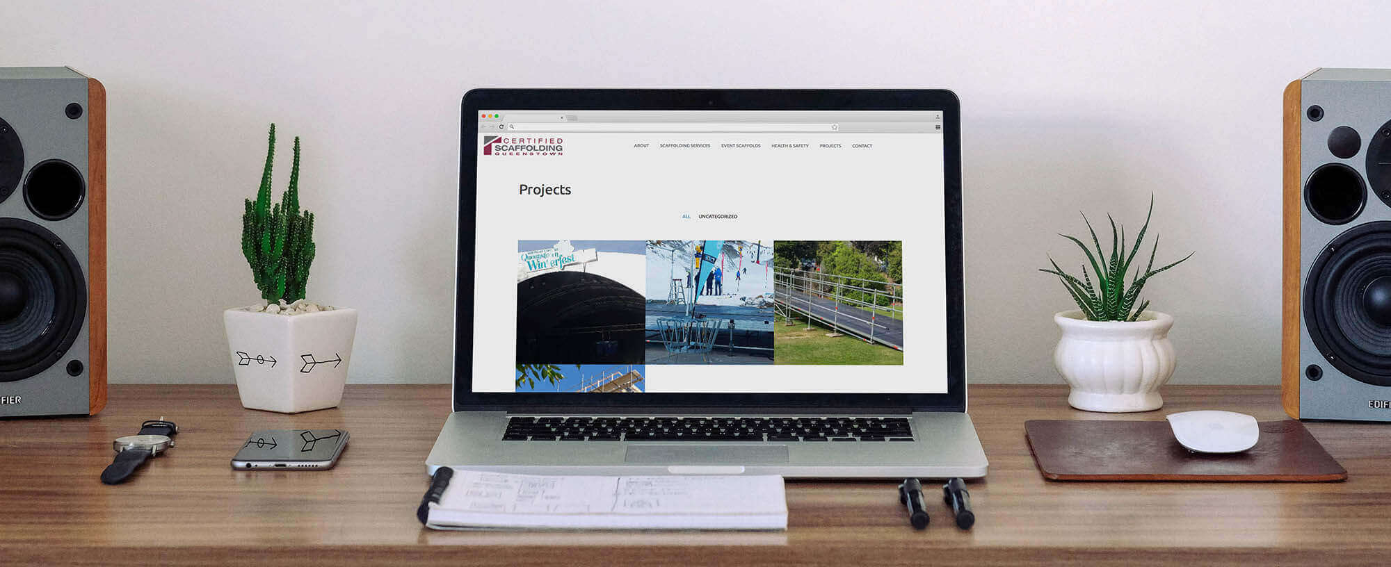 Certified Scaffolding Website design projects page