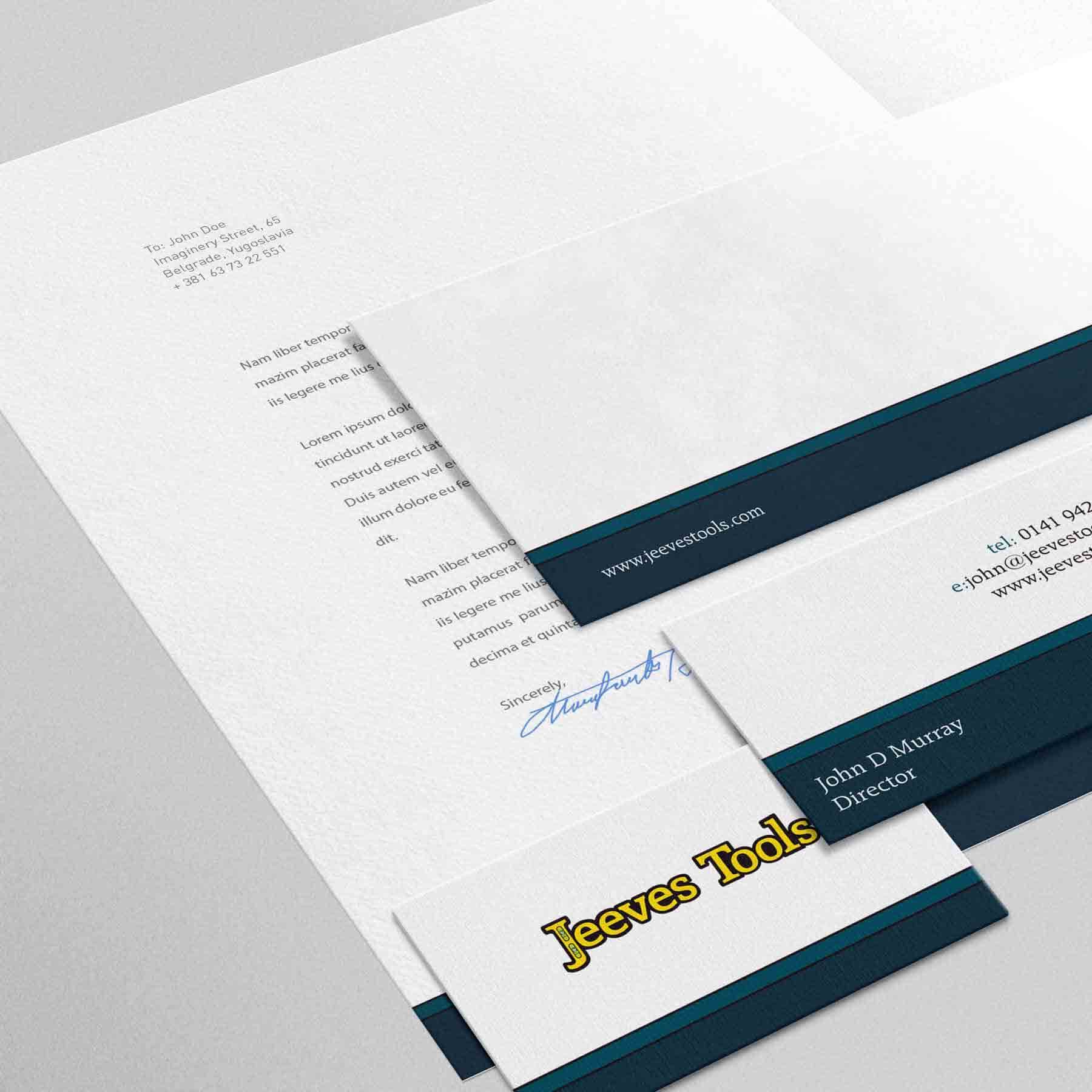 Jeeves Tools Stationery Design